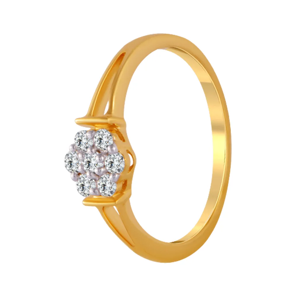 18KT (750) Yellow Gold And Diamond Ring For Women