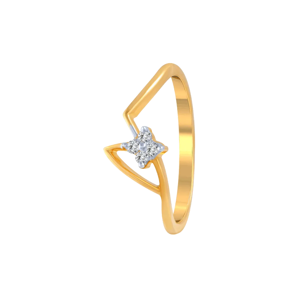 18KT (750) Yellow Gold And Diamond Ring For Women