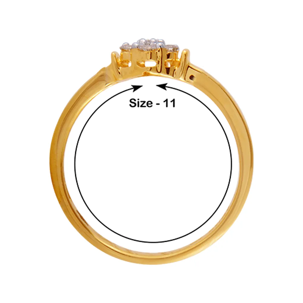 18KT (750) Yellow Gold And Diamond Ring For Women