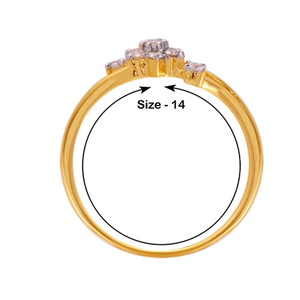 18KT (750) Yellow Gold And Diamond Ring For Women