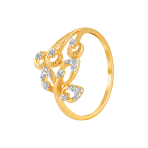 18KT (750) Yellow Gold And Diamond Ring For Women