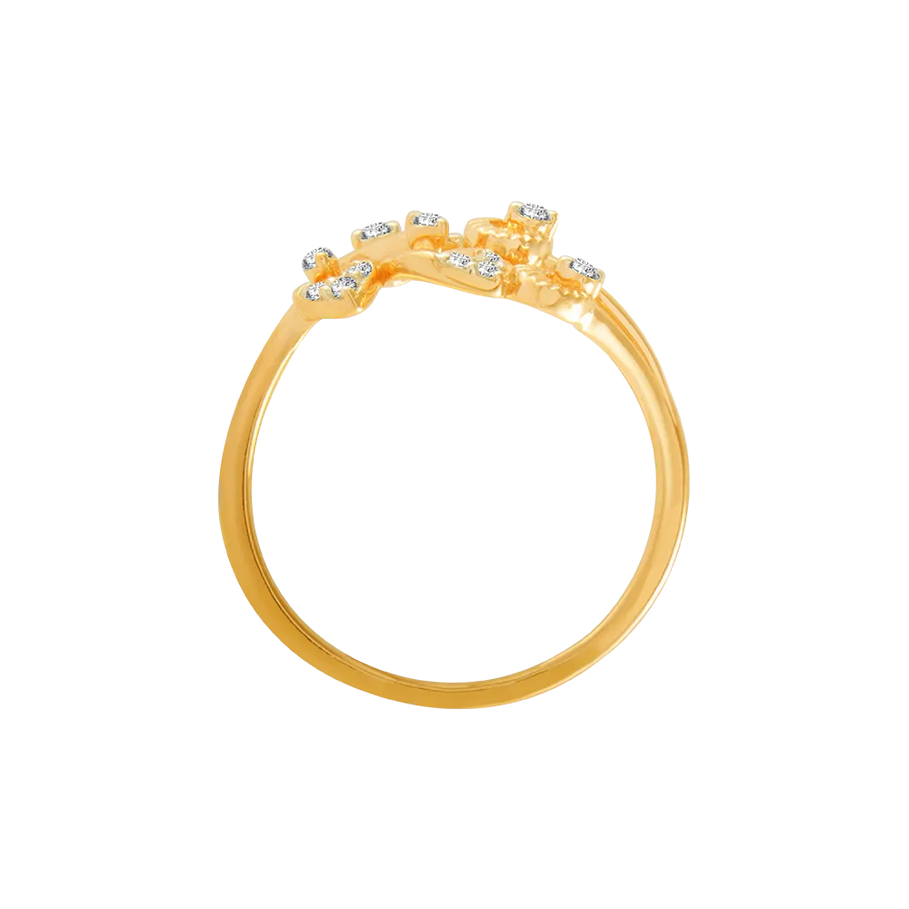 18KT (750) Yellow Gold And Diamond Ring For Women