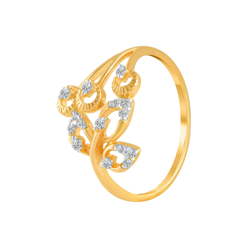 18KT (750) Yellow Gold And Diamond Ring For Women