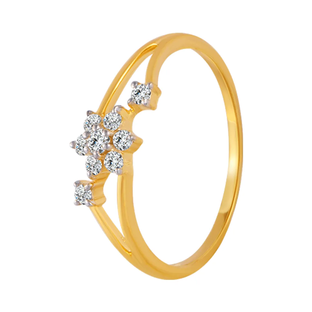 18KT (750) Yellow Gold And Diamond Ring For Women