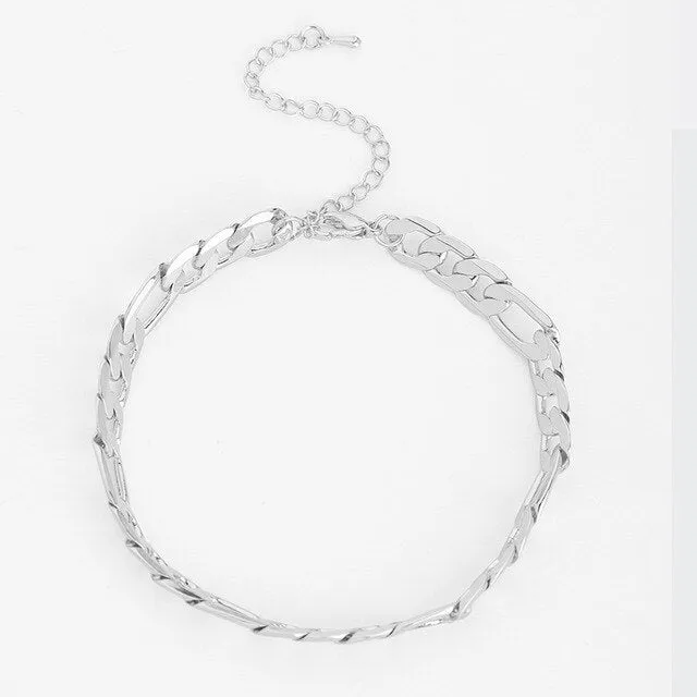 2017 New Trendy Anklets Sandalia Feminina Collare Anklet Summer Jewelry Foot Bracelet Gold Color Cheville Link Chain Feet For