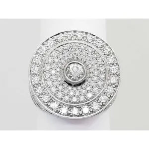 4.01 ctw Natural Earth Mined Diamond Halo Style Dome Ring Platinum Size 10.5