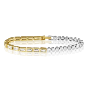 Adrian Two-Tone Bezel Tennis Bracelet