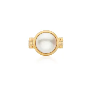 Anna Beck Coin Pearl Scalloped Cocktail Ring