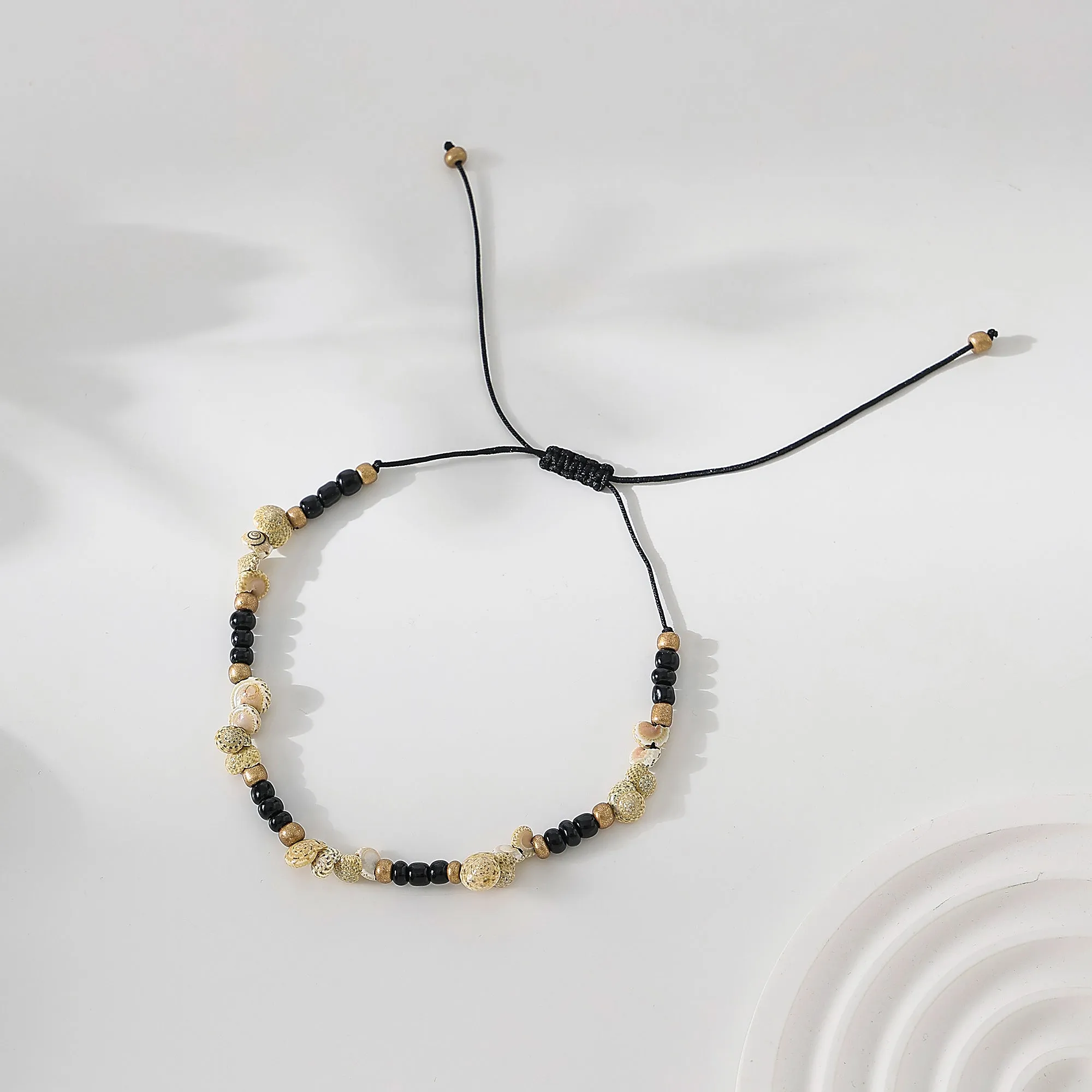 Assorted adjustable string Anklet with beads and Shells