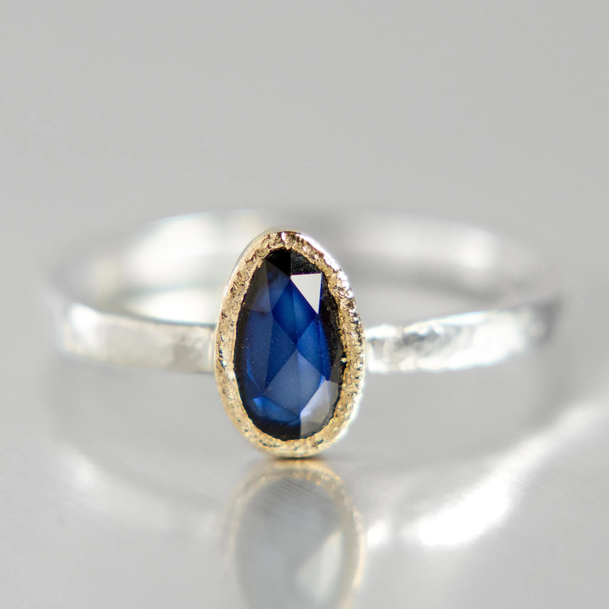 Aurora Ring | Blue Sapphire | 14k Yellow Gold   Sterling Silver
