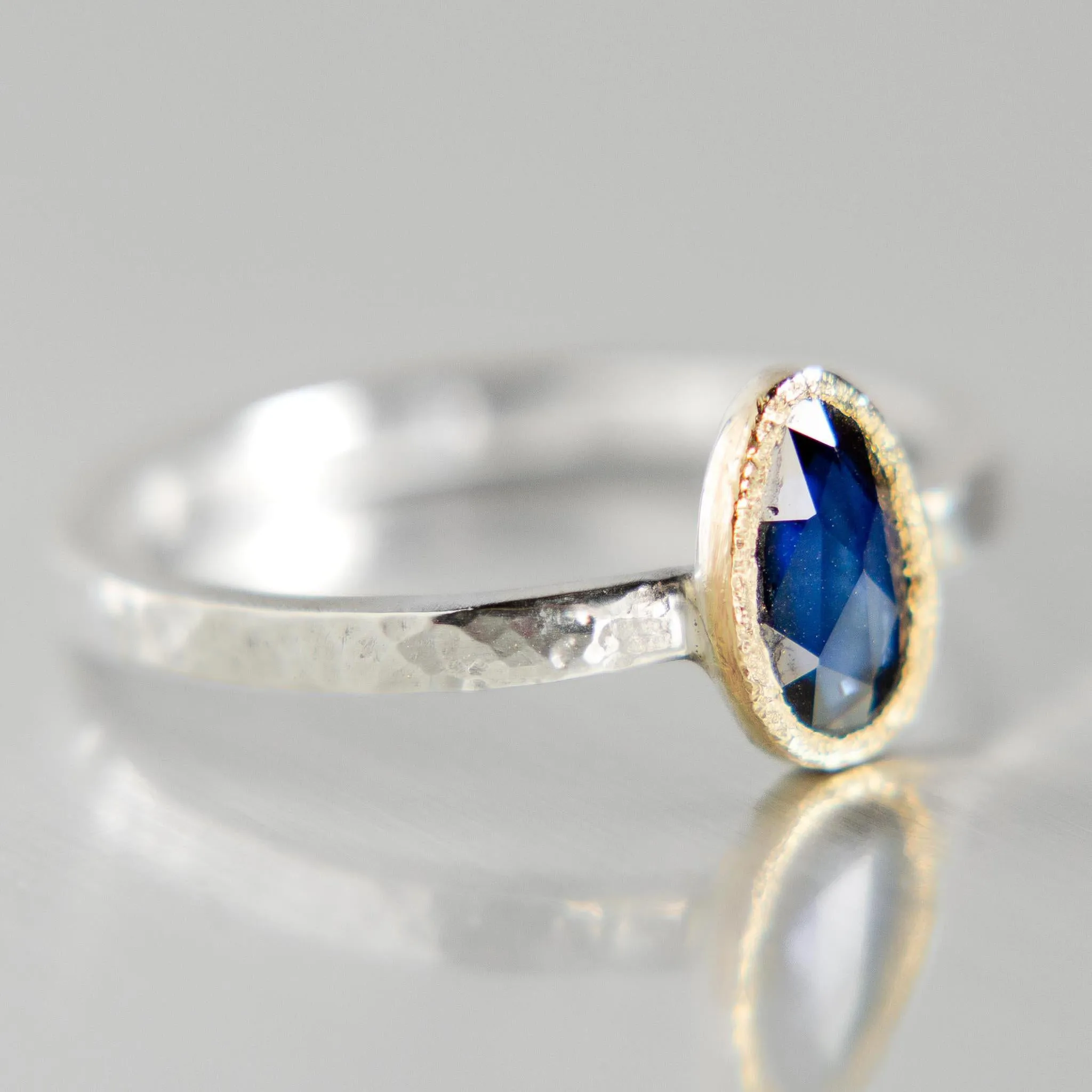Aurora Ring | Blue Sapphire | 14k Yellow Gold   Sterling Silver