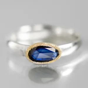 Aurora Ring | Blue Sapphire | 14k Yellow Gold   Sterling Silver