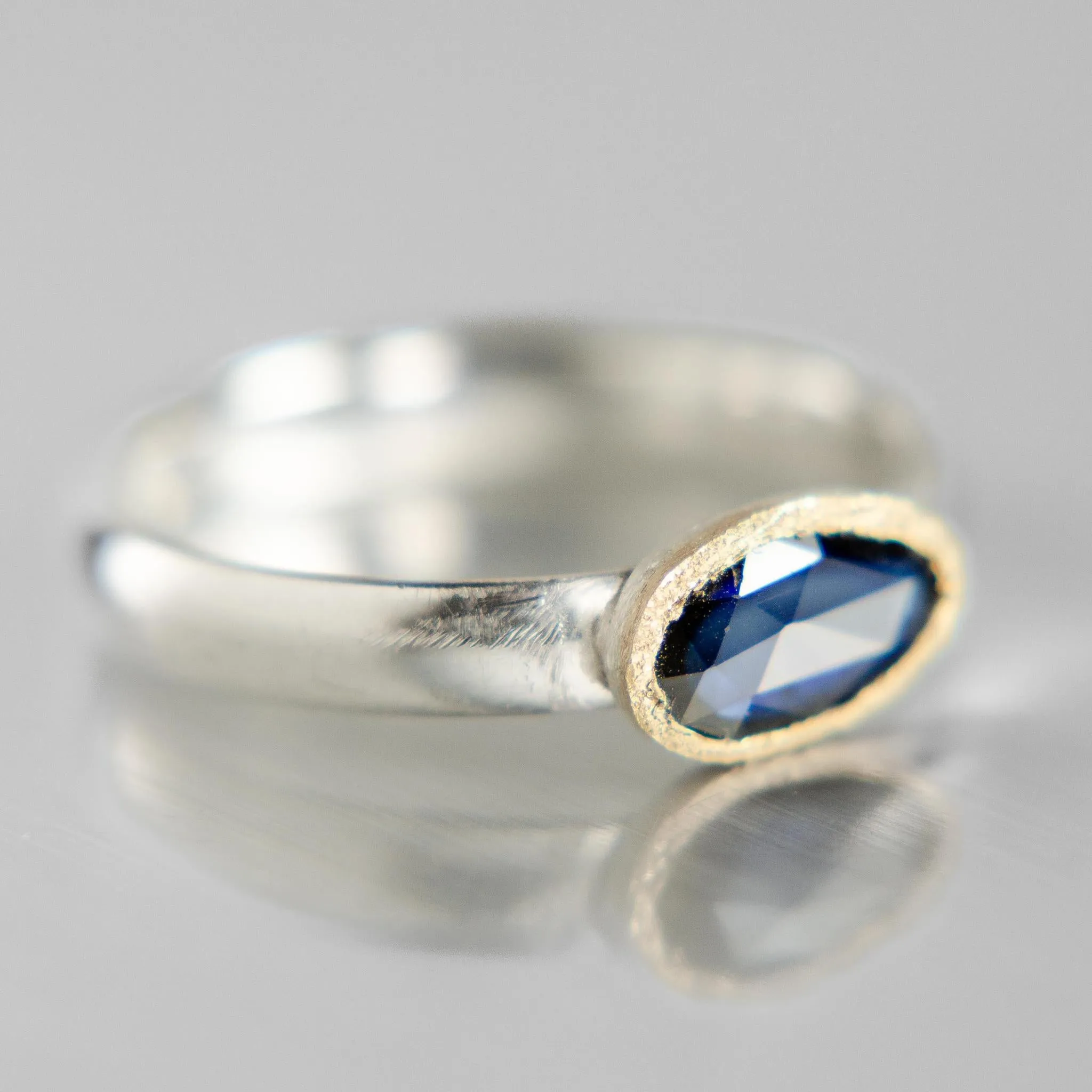 Aurora Ring | Blue Sapphire | 14k Yellow Gold   Sterling Silver