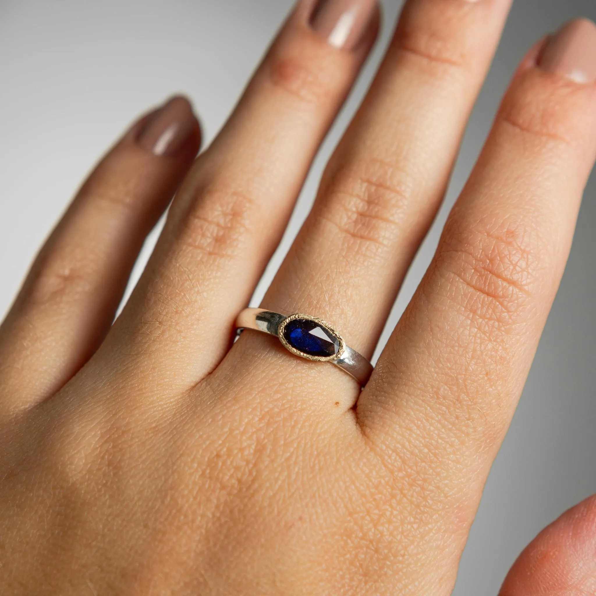 Aurora Ring | Blue Sapphire | 14k Yellow Gold   Sterling Silver