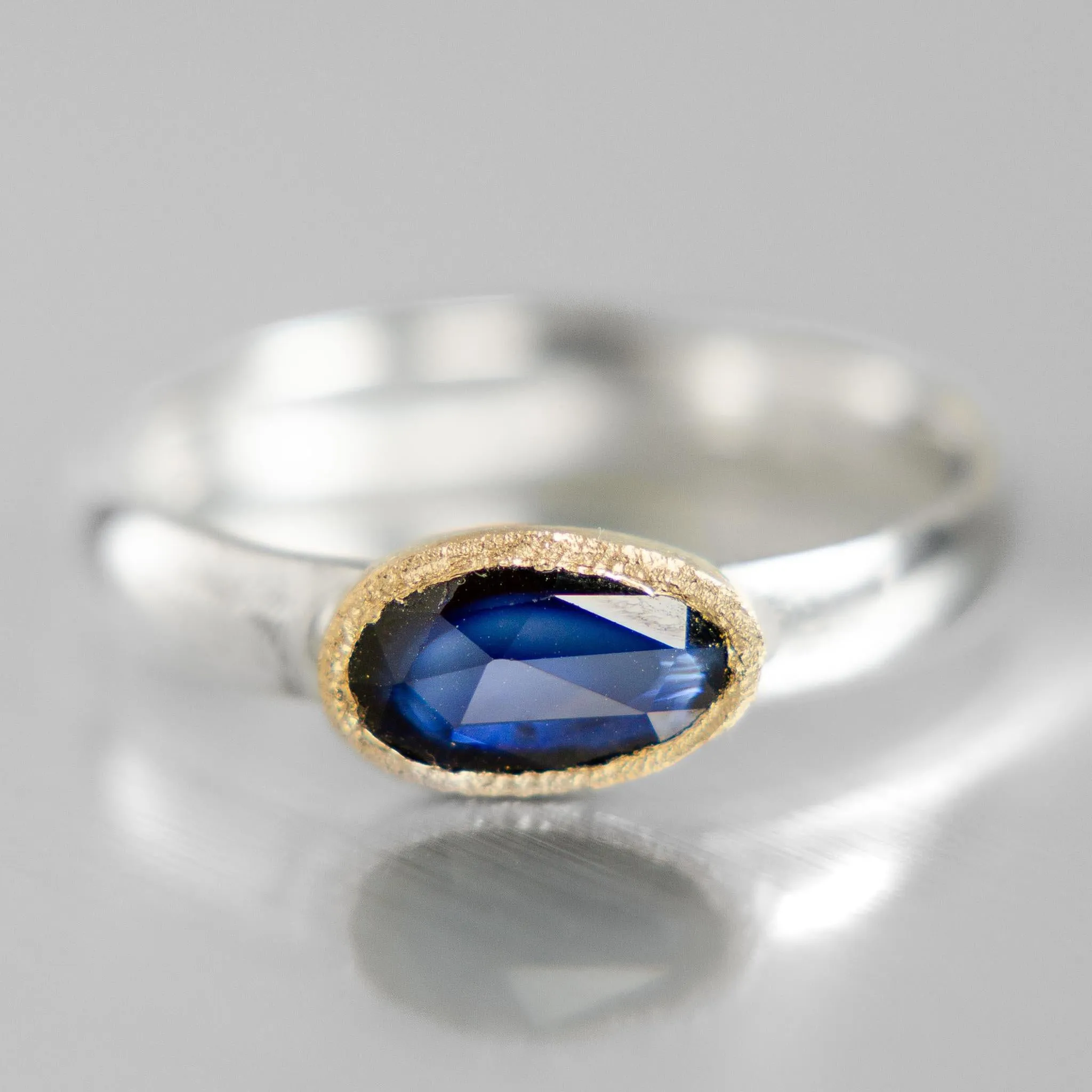 Aurora Ring | Blue Sapphire | 14k Yellow Gold   Sterling Silver