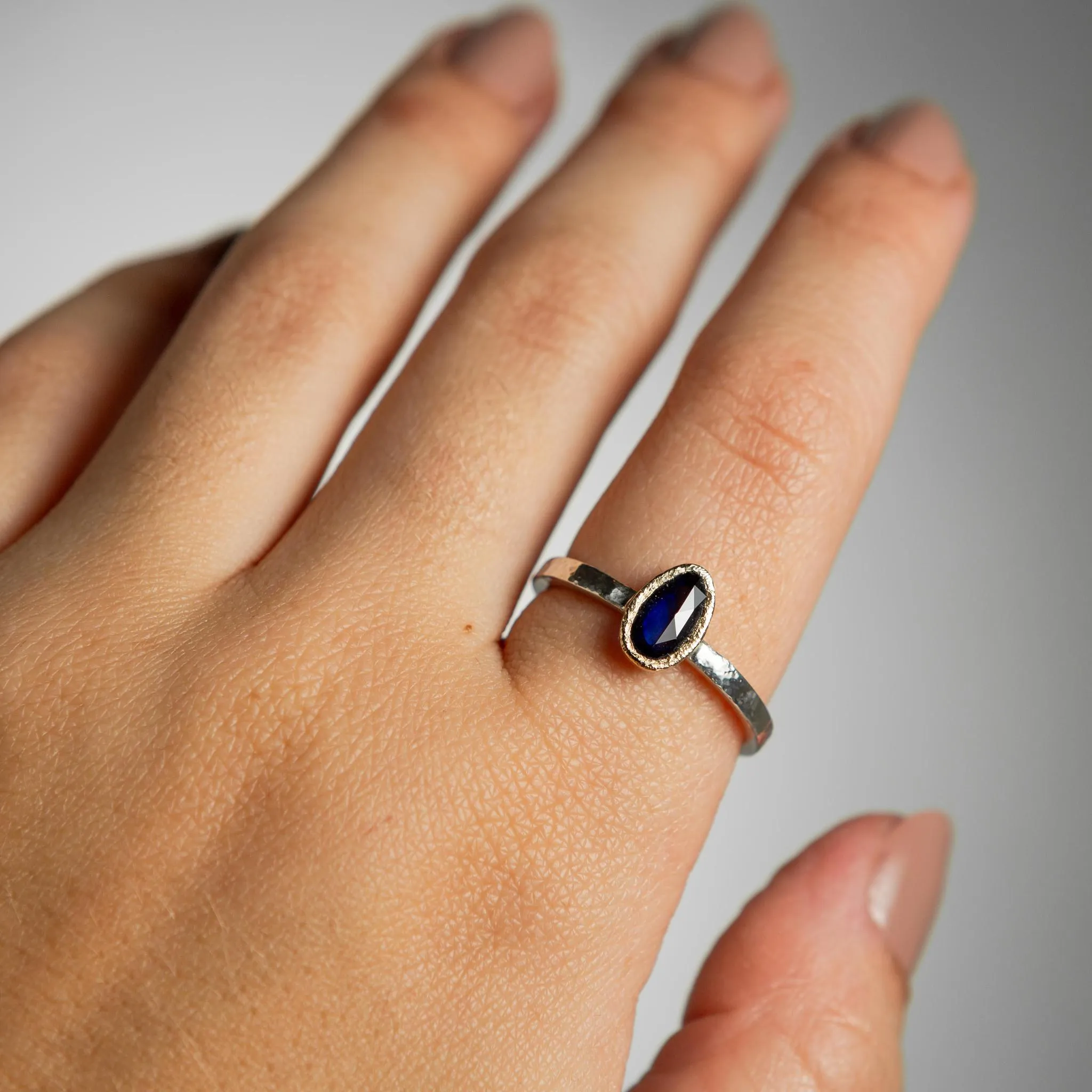 Aurora Ring | Blue Sapphire | 14k Yellow Gold   Sterling Silver