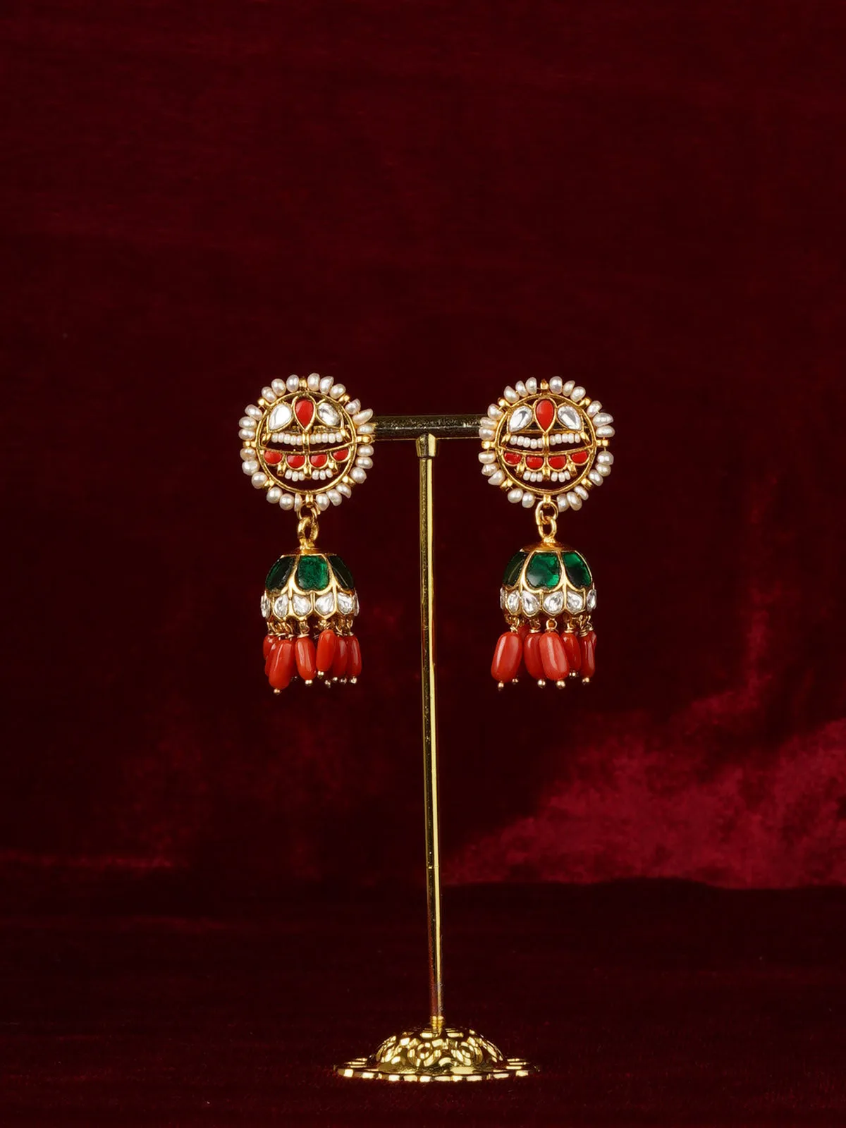Basra Edit - Real Pearls Multicolor Gold Plated Mishr Earrings - MR-E305