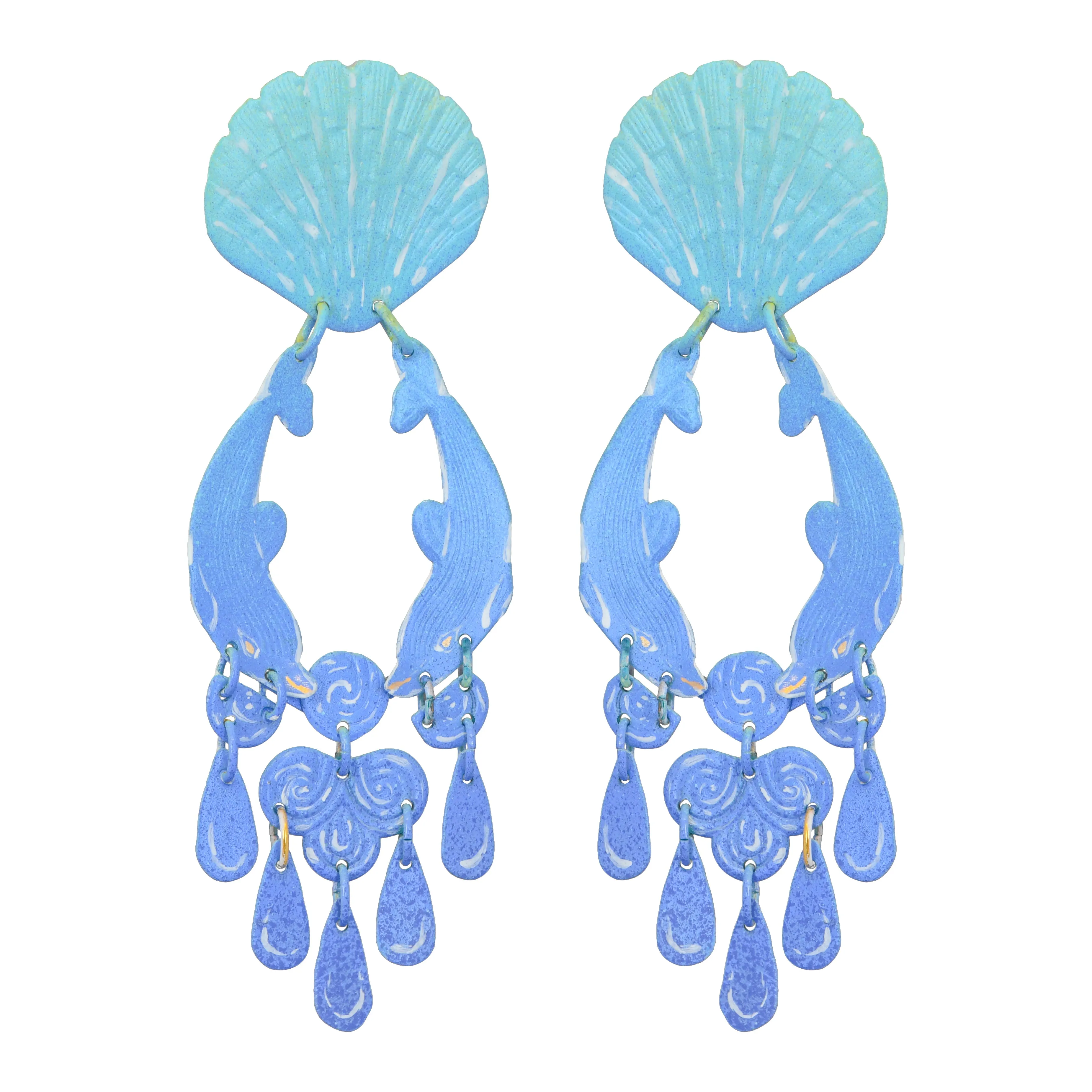 Blue Cetacean Earrings