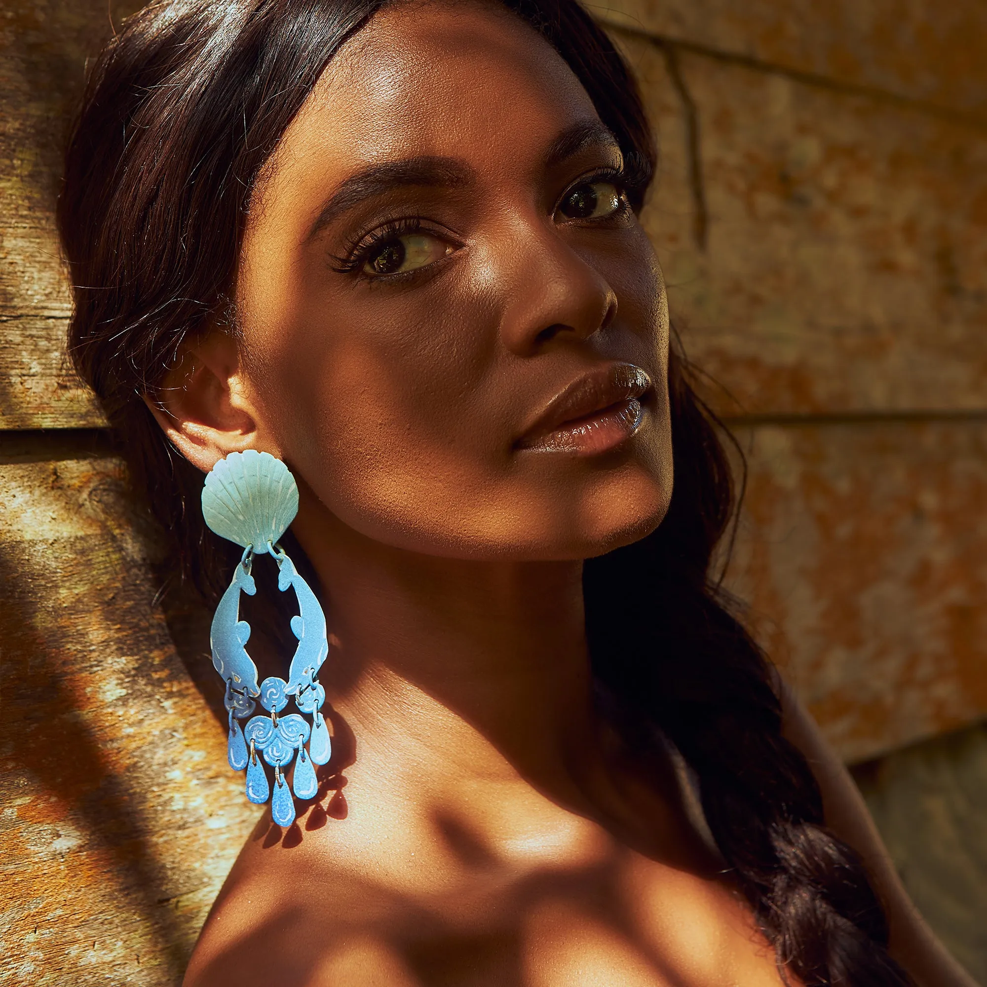 Blue Cetacean Earrings