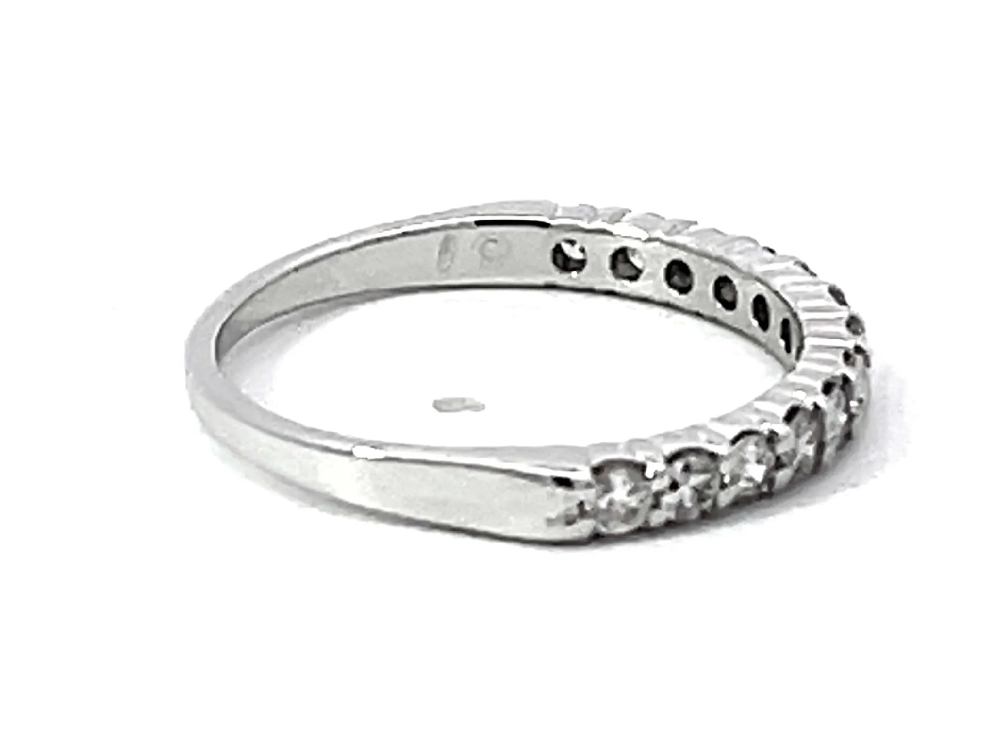 Brilliant Cut Diamond Band Ring Solid 14k White Gold