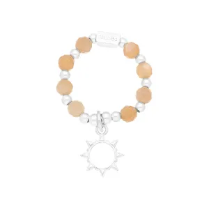 ChloBo Sterling Silver Sunrise Peach Moonstone Ring