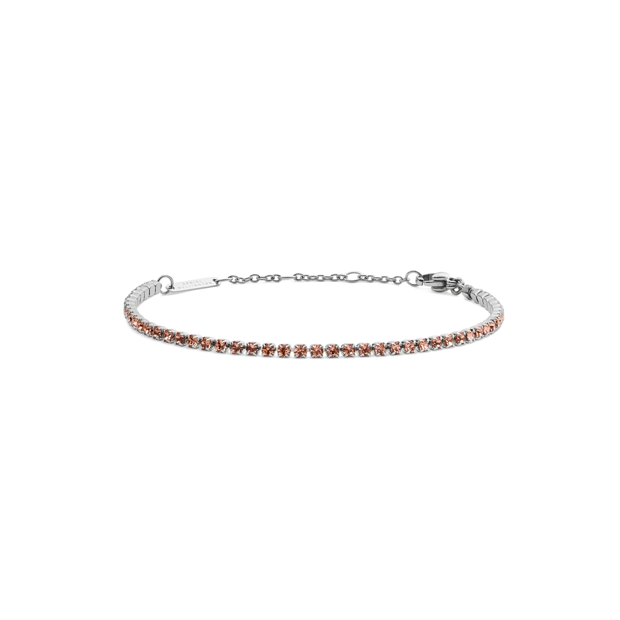 Classic Tennis Bracelet Apricot Silver
