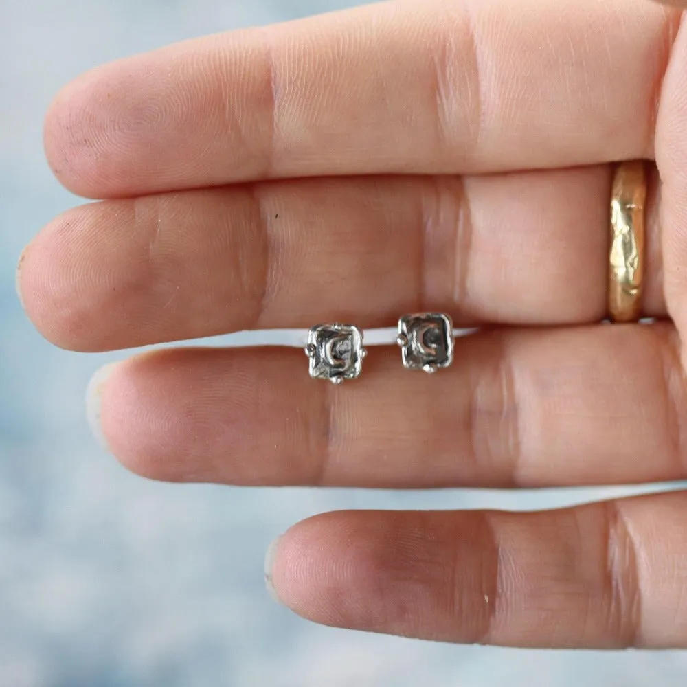 Crescent Moon Studs