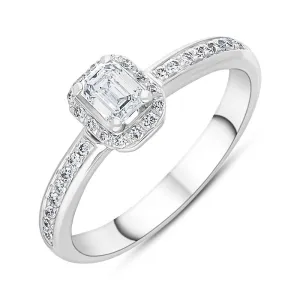 Damiani Minou Platinum 0.46ct Diamond Emerald Cut Pave Ring