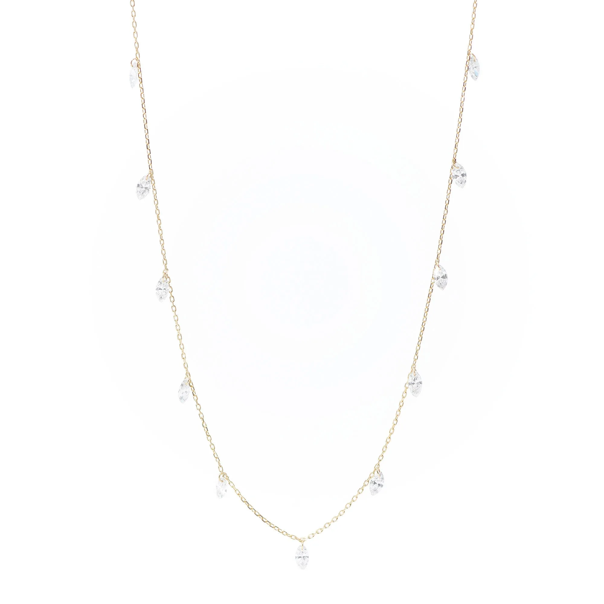 Dana?? 18K Gold Necklace w. 11 Diamonds