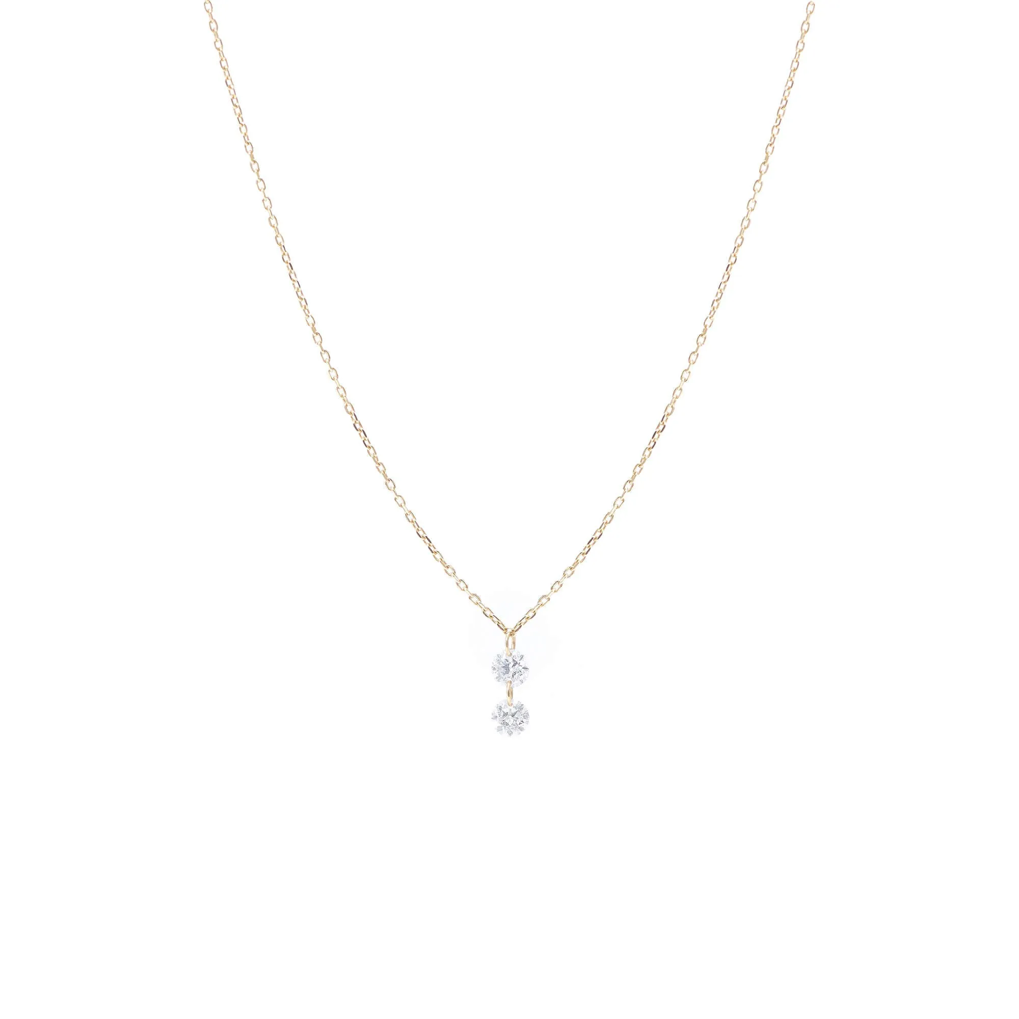 Dana?? Hanging Up 18K Gold Necklace w. Diamonds
