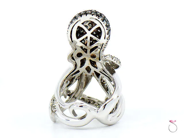 Diamond Designer Octopus Ring in 18K White Gold