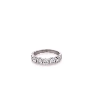 Estate 14k White Gold and Diamond Shared Prong Ring