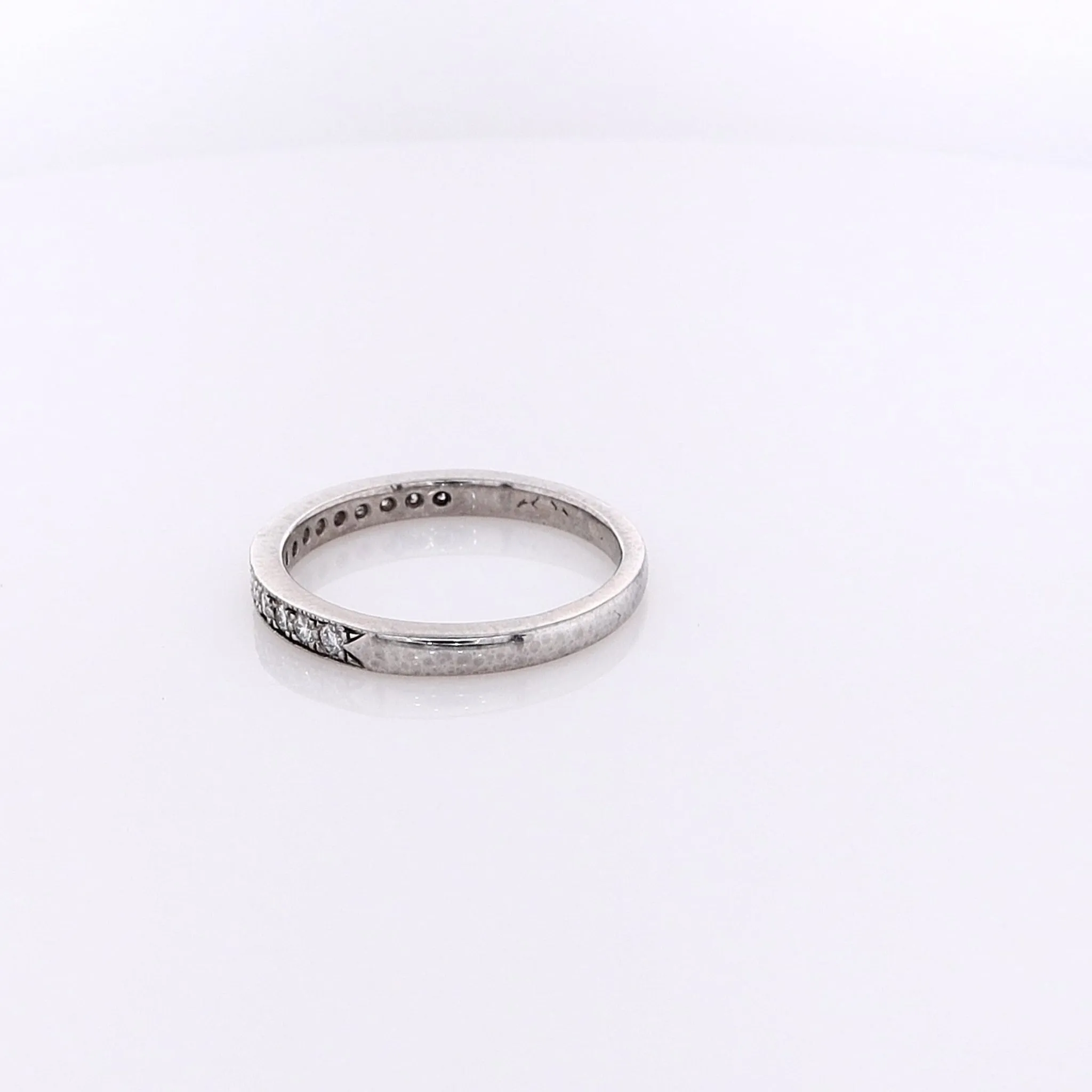 Estate 18 Karat White Gold Diamond Wedding Band