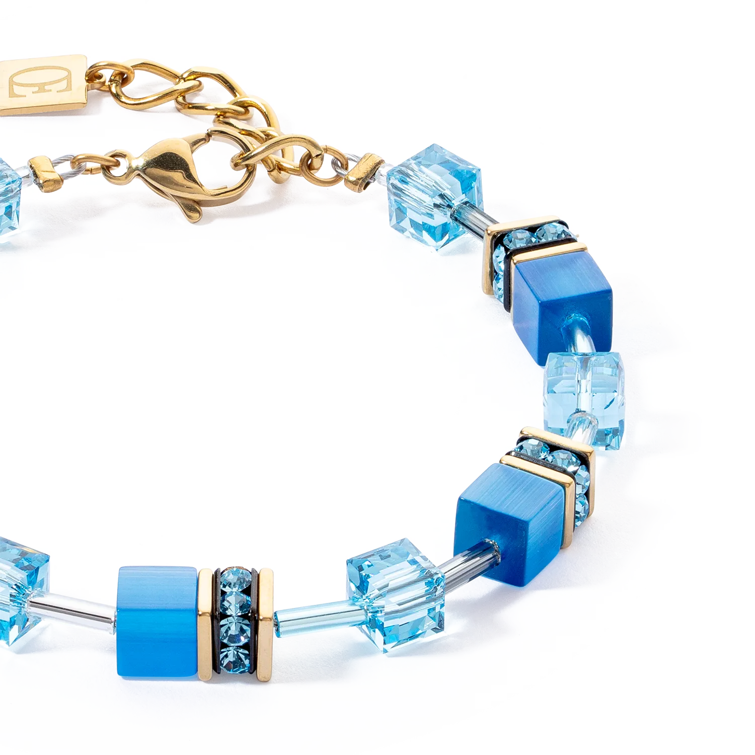 GeoCUBE? Iconic Mono Gold bracelet turquoise