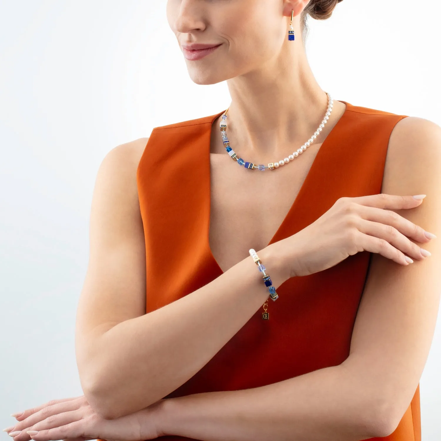 GeoCUBE? Precious Fusion Pearls bracelet blue