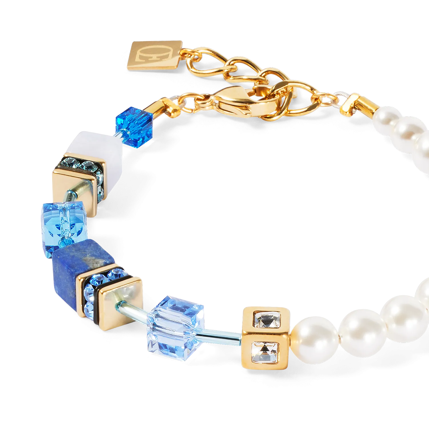 GeoCUBE? Precious Fusion Pearls bracelet blue