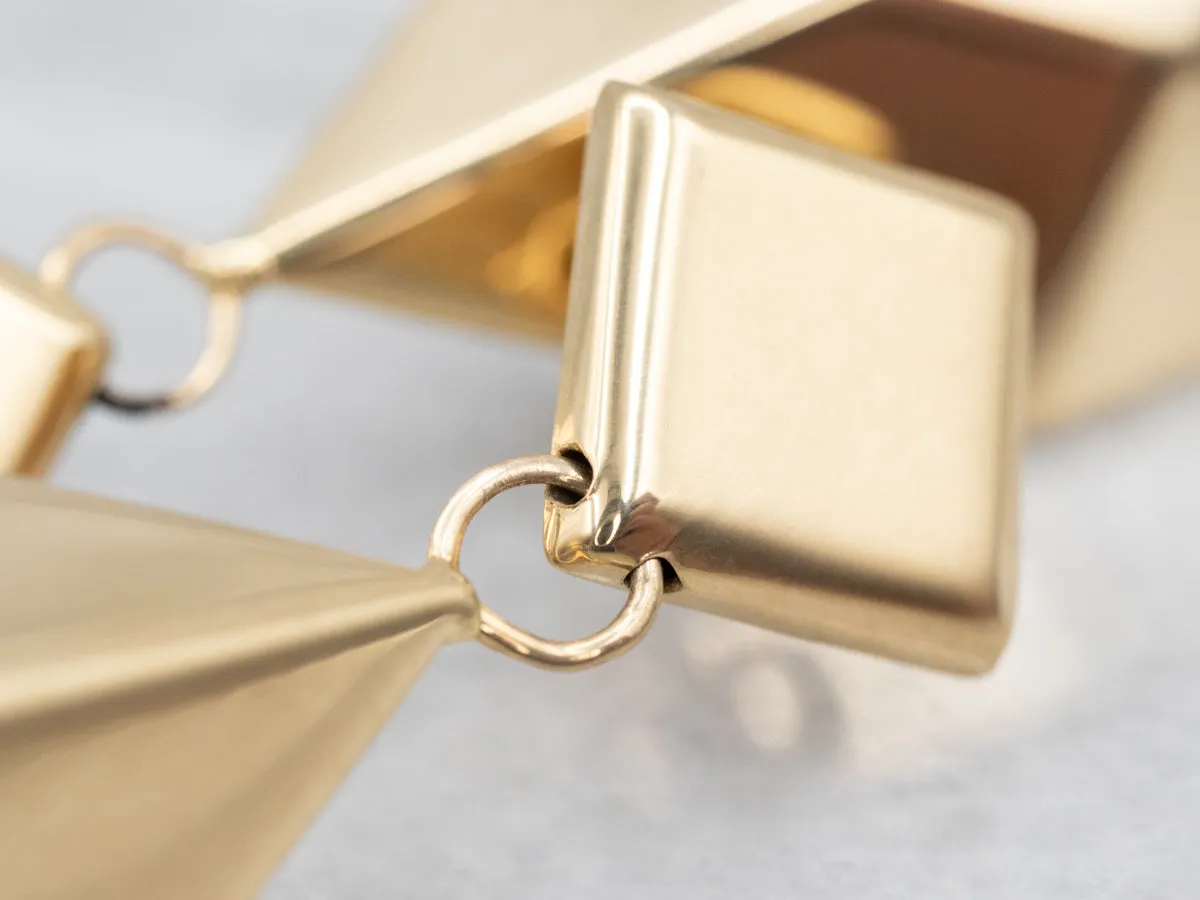 Geometric Gold Drop Earrings