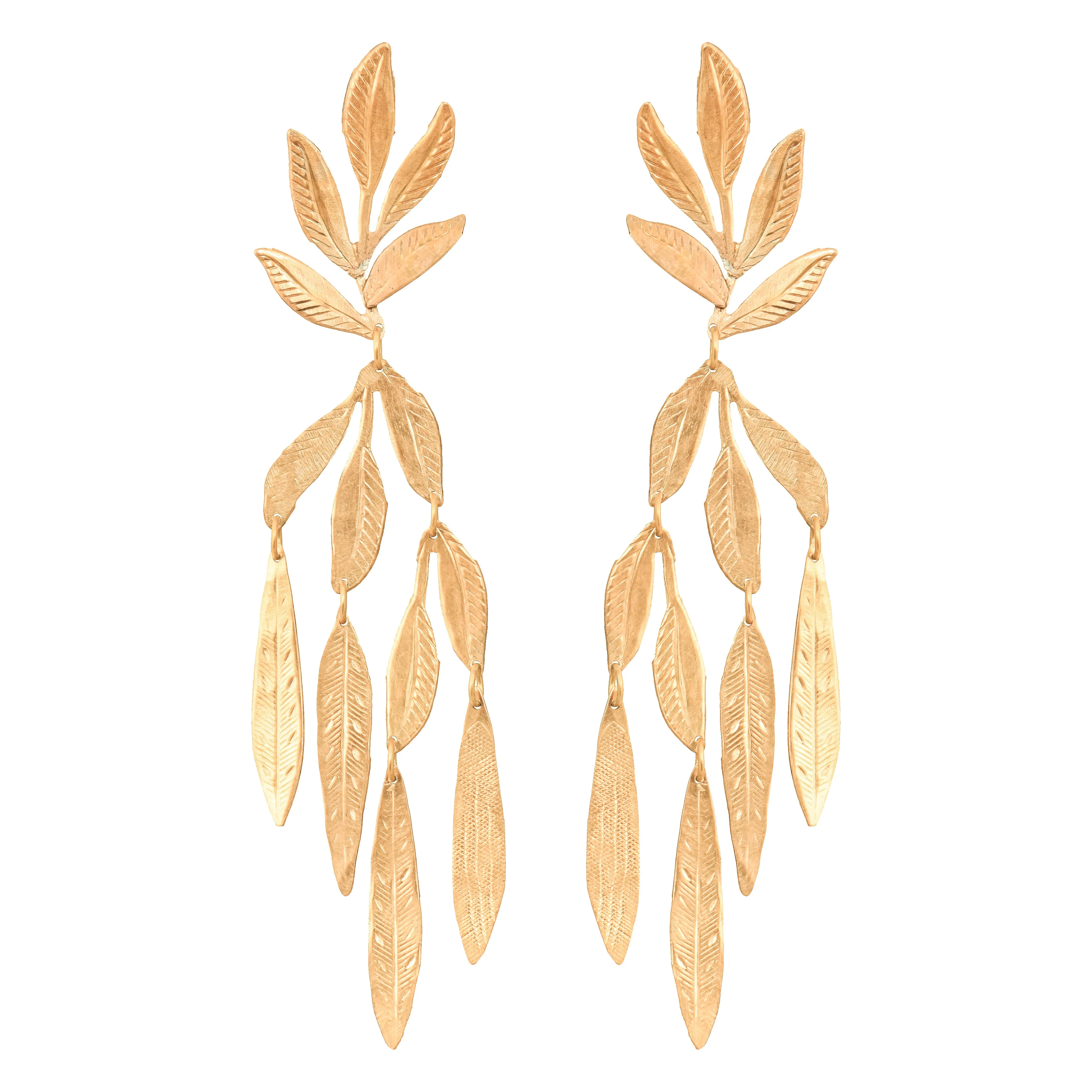 Gold Sea Forest Earrings