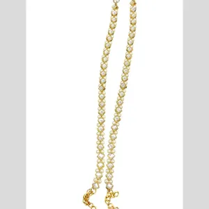 Hira Collections Traditional Gold Plated Pearls Austrian Stones Payal Anklets