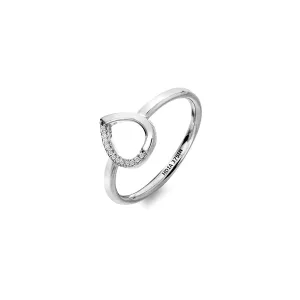 Hot Diamonds Teardrop 9ct White Gold Ring D