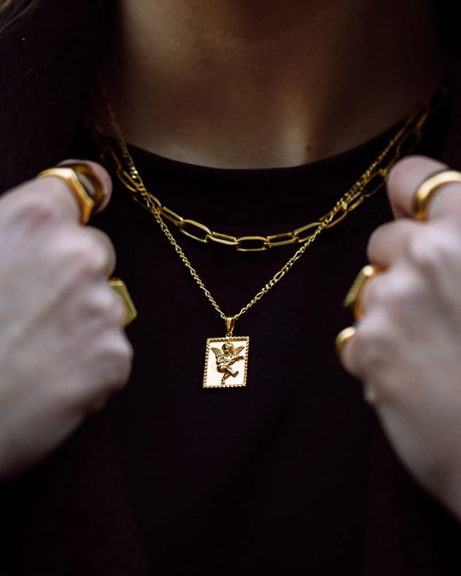 IX Angel Gold Plated Pendant