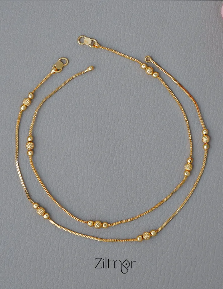 KT1011421 - Gold Toned pair Anklet
