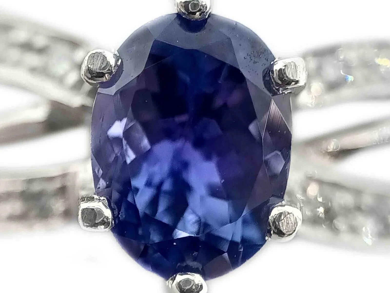 LeVian 1.75ct tw Tanzanite & Diamond Swirl Ring 14k White Gold Size 10.25
