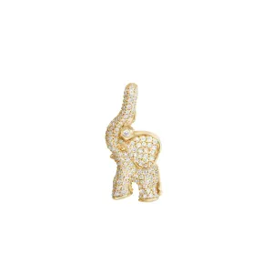 Medium Elephant Charm Pav?? 18K Gold Pendant w. Diamonds