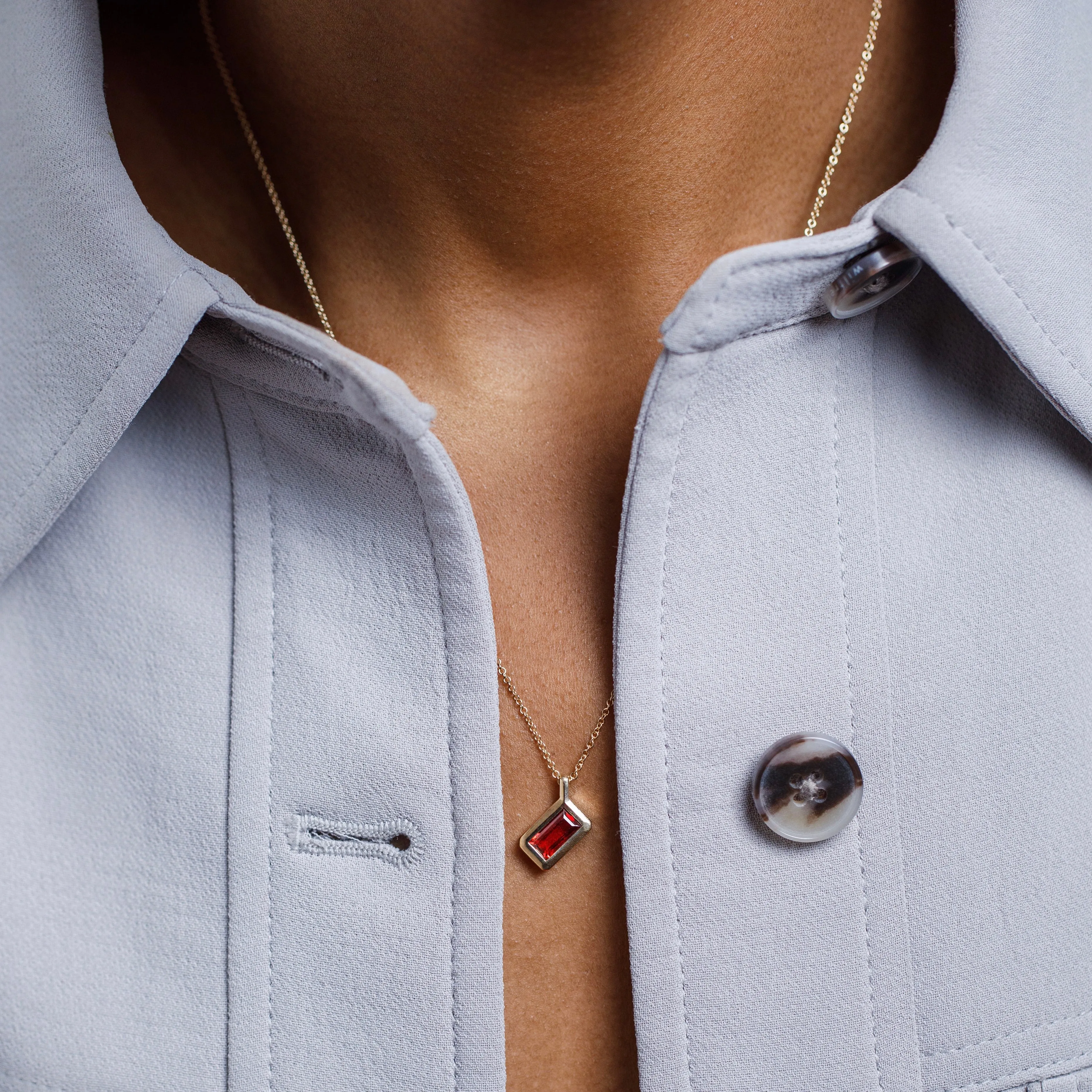 Mia Necklace with Garnet
