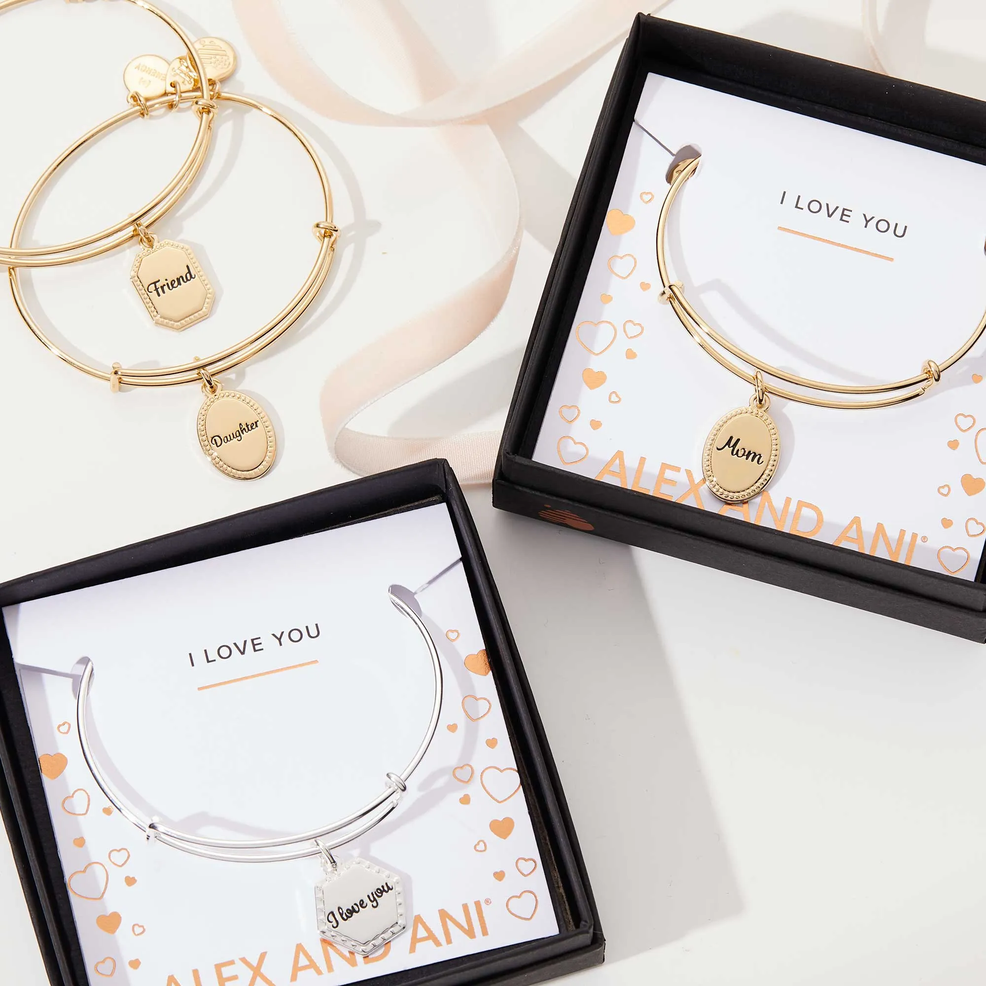 Mom Charm Bangle Bracelet, 'Bonded by Love'