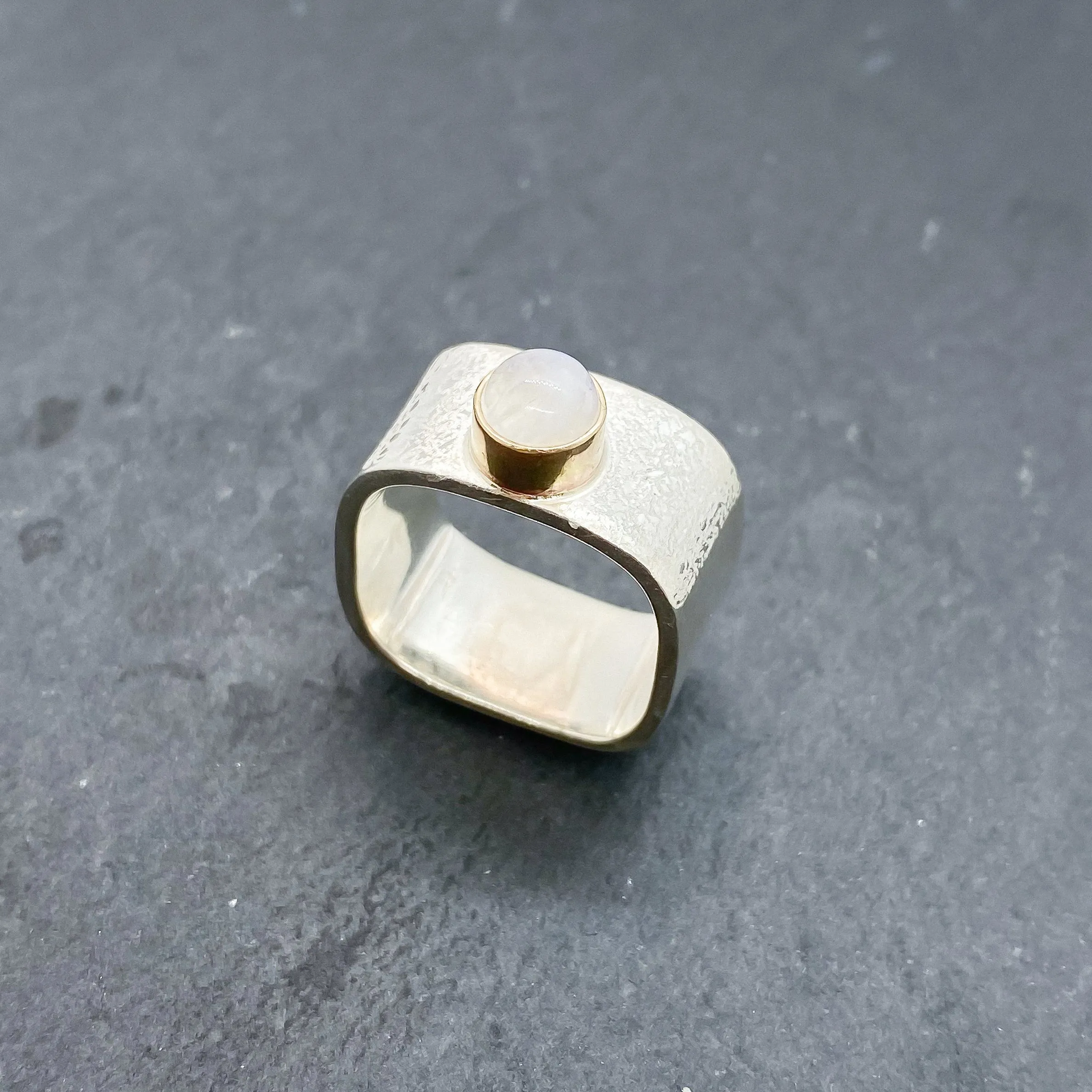 Moonstone Bezel Ring Size 7.5-8