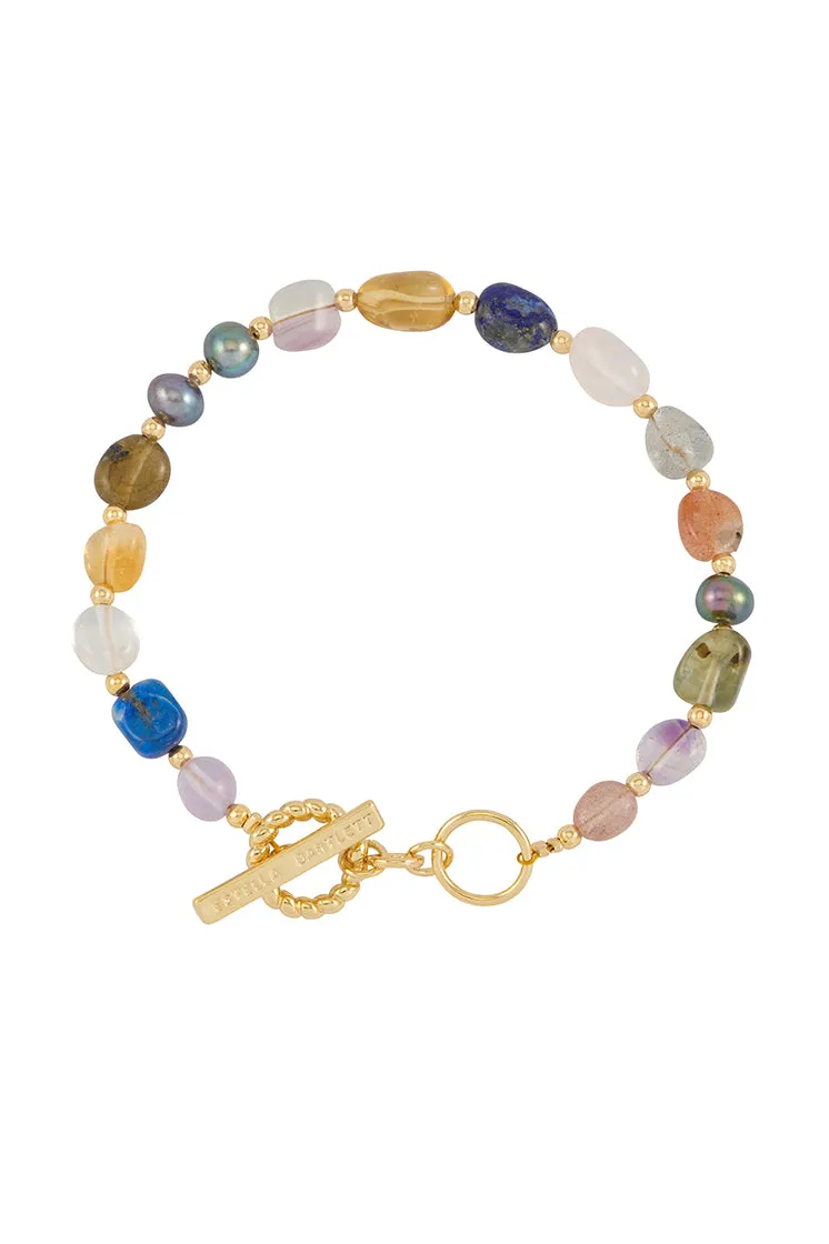 Multi Beaded T Bar Bracelet