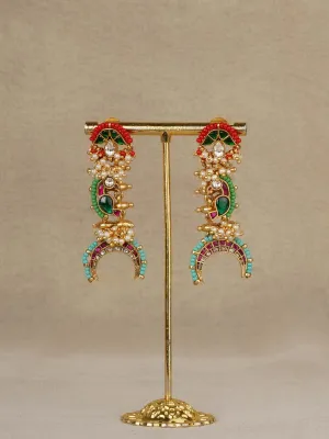 Multicolor Gold Plated Mishr Earrings - MR-E295M