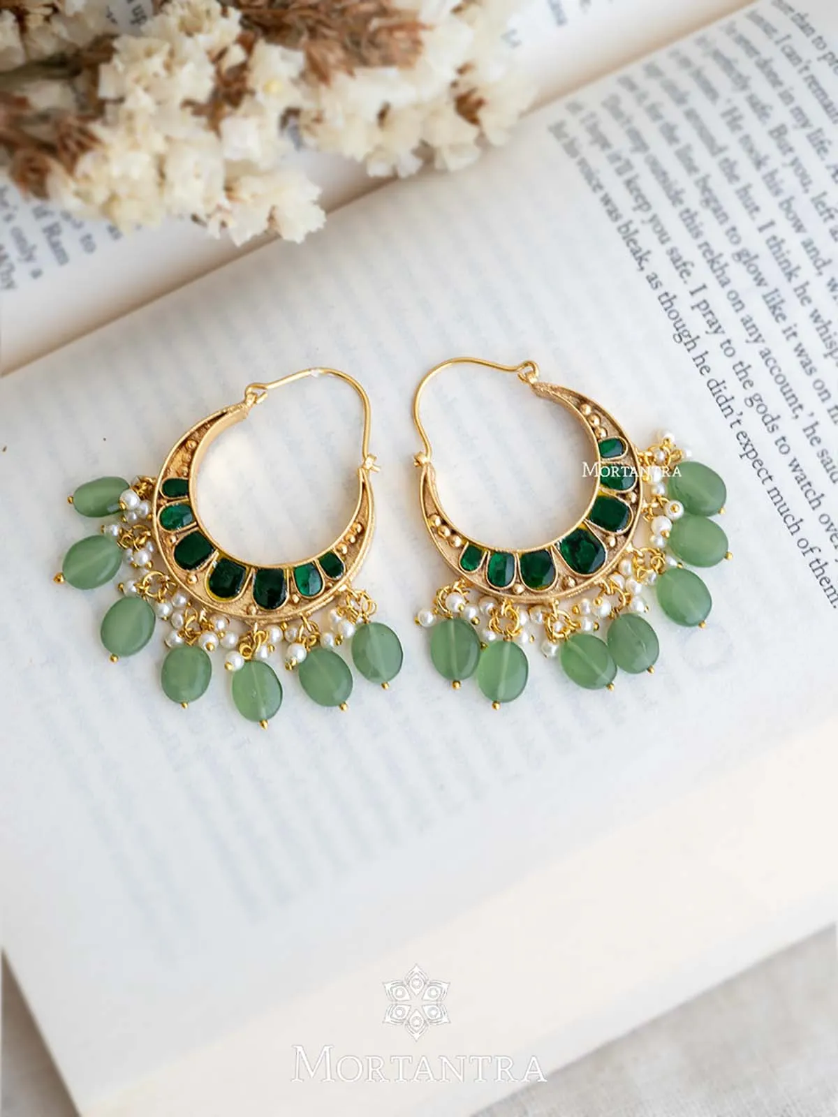 Multicolor Gold Plated Thappa Jadau Kundan Reversible Earrings - TJ-E55M